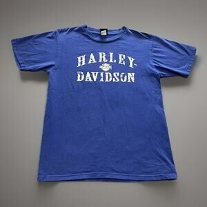 Vintage Harley Davidson Shirt Mens Large Purple Eagle Jonesboro Made in USA